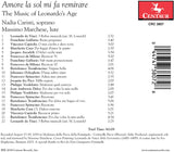 【CD】ナディア・カリスティ（S）＆マッシモ・マルケーゼ（Lt）〈愛だけがそれを思い起こさせ〜レオナルドの時代の音楽〉
