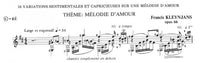 【楽譜】クレンジャンス：愛の旋律による感傷的で気まぐれな変奏曲Op.66