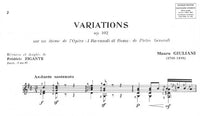 【楽譜】ジュリアーニ：ジェネラーリの歌劇「ローマの酒宴」による変奏曲Op.102［ジガンテ編］