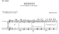 【楽譜】モーツァルト：メヌエット（ディヴェルティメントK.334より）［プジョール編曲］(2G)