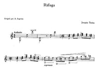 【楽譜】トゥリーナ：ラファガ（突風）Op.53［セゴビア運指］