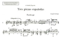 【楽譜】ロドリーゴ：3つのスペイン風小品［セゴビア運指］