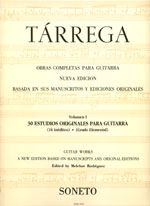 【楽譜】タレガ：ギター作品全集第1巻：30のオリジナル練習曲［ロドリゲス校訂］