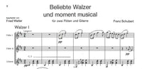 【楽譜】シューベルト：ワルツと楽興の時（G&2Fl）［ワルター編曲］
