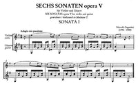 【楽譜】パガニーニ：24のソナタ集第2巻（Vn&G）［シューマッハー校訂］Op.5（T夫人に献呈），Op.6（ナポレオン王女），
