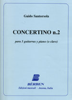 【楽譜】サントルソラ：3台のギターのための小協奏曲第2番（3G&Pf）