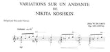 【楽譜】デュアート：コシュキンのアンダンテによる変奏曲Op.129［フェラッラ運指］