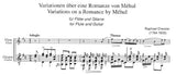 【楽譜】ドレスラー：メユールのロマンスによる変奏曲（G&Fl）［ミヒャエル＆グリュン校訂］作曲者は古典派のフルートの名手。