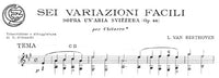 【楽譜】ベートーヴェン：スイスの主題による6つの変奏曲Op.46［オットネッリ編曲］
