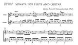 【楽譜】テレマン：フルートとギターのためのソナタ・ト長調（G&Fl）[ウォルフ編]