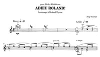 【楽譜】クハール：アデュー・ローラン！〜ローラン・ディアンスへのオマージュ