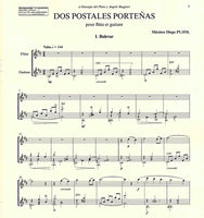 【楽譜】プホール：フルートとギターのためのブエノスアイレスの2通の葉書（G&Fl）